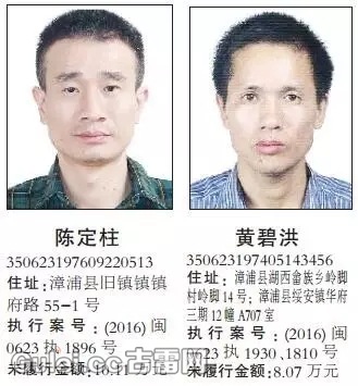 名单 ▏漳浦县人民法院公布22名老赖,看看都有谁?